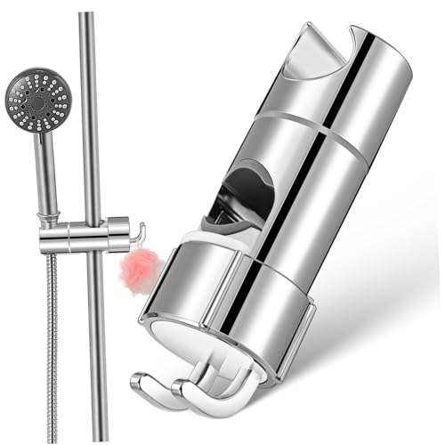 HONITANO Duschkopfhalterung Höhenverstellbar mit Integriertem Haken für Handbrause und Sprayer Robuste Kunststoffhalterung für Duschstangen Vielseitig Einsetzbar im Badezimmer Einfache von HONITANO