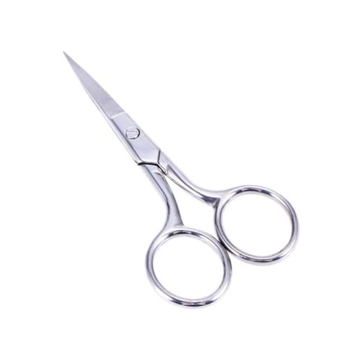 HONITANO Edelstahl Nasenhaarschere mit Gebogenen Spitzen Präzise Augenbrauen und Bartschere Ergonomischer Griff für Einfache Bedienung zum Trimmen Feiner Haare bei Frauen und Männern von HONITANO