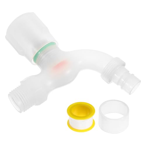 HONITANO Einzel Auslauf Wasserhahn Wandmontage PVC Einhebel Einhebelkaltwasserhahn mit Transparentem Auslauf für Waschmaschine und Außenbereich von HONITANO