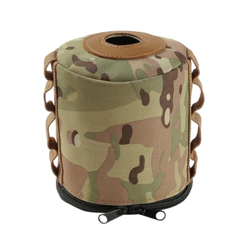 HONITANO Gasflasche Aufbewahrungstasche Schutzbeutel Camping Gaskanister Schutzhülle Isolierhülle Winddicht Praktisch für Outdoor Kleine Gasbehälter Camouflage von HONITANO