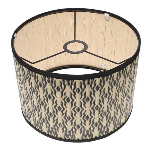 HONITANO Geometrischer Naturfaser Lampenschirm Deckenleuchte Retro Muster Heller Schirm für Wohnzimmer Schlafzimmer Büro Pendelleuchte Einfache Montage HONITANO Geometrischer Naturfaser Lampenschirm Deckenleuchte Retro Muster Heller Schirm für Wohnzimmer Schlafzimmer Büro Pendelleuchte Einfache Montage von HONITANO