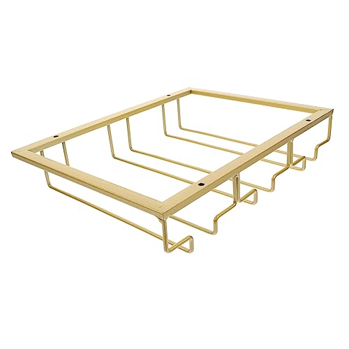 HONITANO Hängender Weinglashalter Eleganter Umgedrehter Weinglasregal für Küche Praktischer Platzsparender Weinglas Halter aus Gold mit Fächern Installieren Reinigen von HONITANO