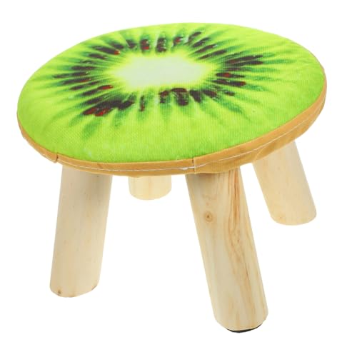 HONITANO Kleiner Holz Hocker mit Runder Polsterung Leichter Stabiler Sitzhocker für Zuhause Vielseitiger Sicherer Kindersitz mit Glatten Kanten und Praktischem von HONITANO