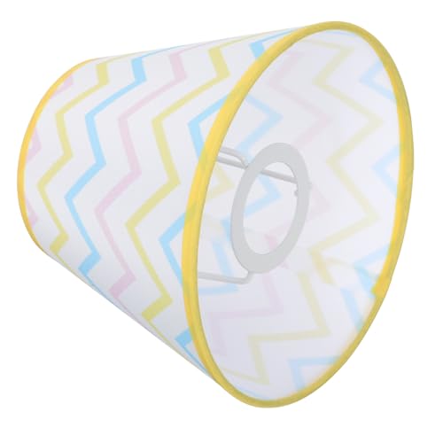 HONITANO Kreativer Tischlampenschirm aus Stoff Gelb mit Wellenmuster Dekorative Lampenabdeckung für Nachttischlampe Weichlichtfilternd Einfach zu Montieren Geeignet für Schlafzimmer und von HONITANO