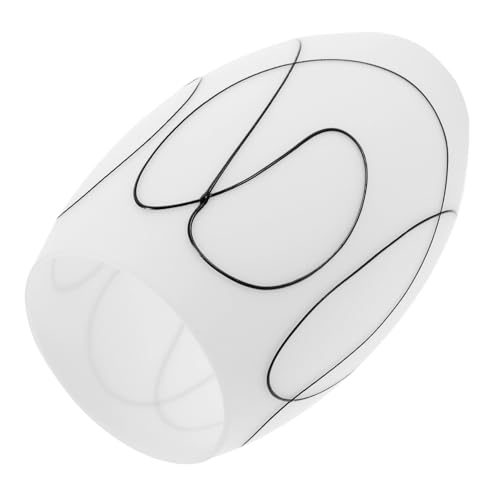 HONITANO Lampenschirm Oval Mattweiß mit Schwarzer Linienstruktur Dekorativer Ersatzschirm für und Deckenleuchten Einfach zu Montieren Langlebig und Vielseitig Einsetzbar HONITANO Lampenschirm Oval Mattweiß mit Schwarzer Linienstruktur Dekorativer Ersatzschirm für und Deckenleuchten Einfach zu Montieren Langlebig und Vielseitig Einsetzbar von HONITANO