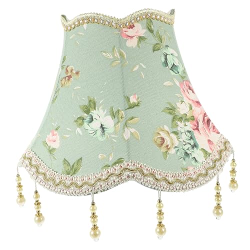 HONITANO Lampenschirm Vintage Stoff Lampenabdeckung mit Rosenmuster für Tischlampe Wandlampe und Stehleuchte Innenbereich Zubehör von HONITANO