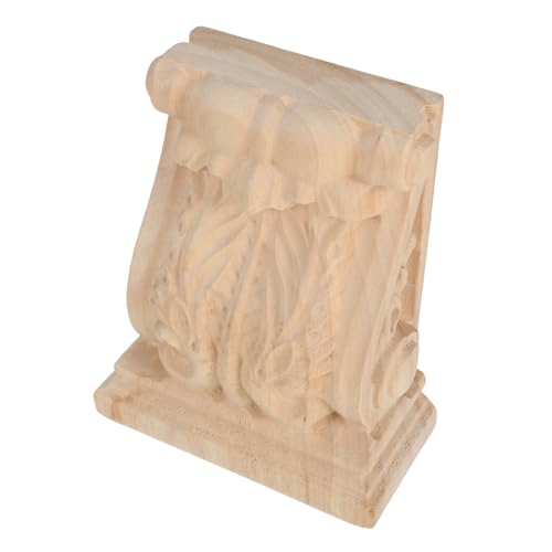 HONITANO Massive Holzkonsole Handgeschnitzt Europäisches Design Dekorative Möbelapplikation Regalträger Natürliche Holzstruktur Für Wohnzimmer Kücheninsel Schlafzimmer von HONITANO