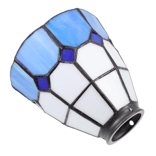 HONITANO Mediterran Bunter Lampenschirm Stabile Fassung Abdeckung Glas Lampenschirm Hängelampe Zubehör Dekorativer Lichtschutz für Wohnzimmer und Schlafzimmer von HONITANO