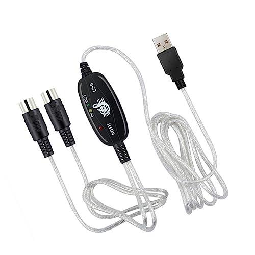 HONITANO Midi zu USB Kabel Musikbearbeitungskabel für Keyboardverbindung Kompatibel mit Windows Systemen Plug And Play Stabiler Signalübertragung von HONITANO