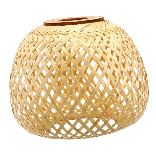 HONITANO Natürlich Lampenschirm Geflochtene Hängeleuchte Lampenabdeckung Deckenlampe Schirm für Restaurant Pendelleuchte Natürliches Material Robust und Vielseitig Höhe von HONITANO