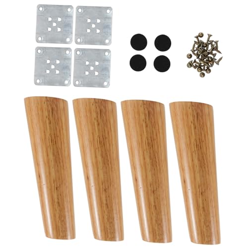 HONITANO Oblique Tapered Tischbeine aus Massivem Eichenholz Lackiert Teiliges mit Montageplatten und Schrauben Robuste Möbelbeine für Sofa Schrank Couchtisch Feuchtigkeitsbeständig Leicht von HONITANO