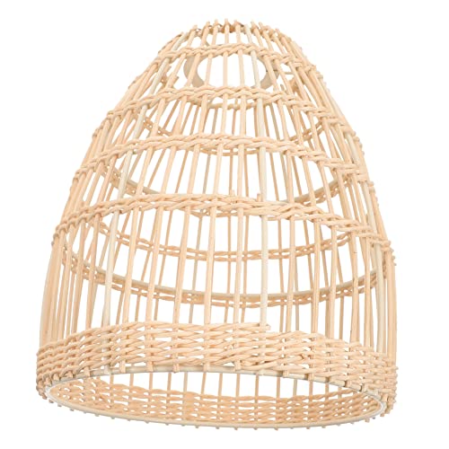 HONITANO Rattan Lampenschirm Geflochtener Deckenleuchtenschirm Øxcm Vintage Hängelampe Retro Stil für Wohnzimmer Esszimmer Teestube und Balkon von HONITANO