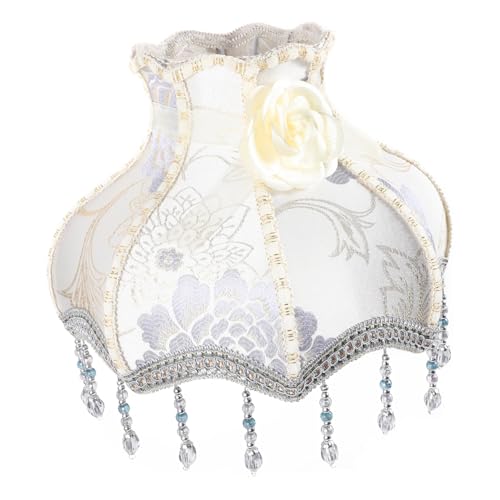 HONITANO Romantischer Stofflampenschirm mit Viktorianischem Wellenrand Vintage Lampenschirm für Tischlampen und Stehleuchten Einfache Montage Atmosphärisches Design für Hotel und von HONITANO