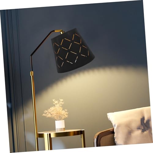 HONITANO Schwarzer mit Goldener Innenseite Dekorativer Lampenschirm für Tisch Stehlampen Langlebig Leicht Einfach zu Montieren Passend für Schlafzimmer und Büro von HONITANO