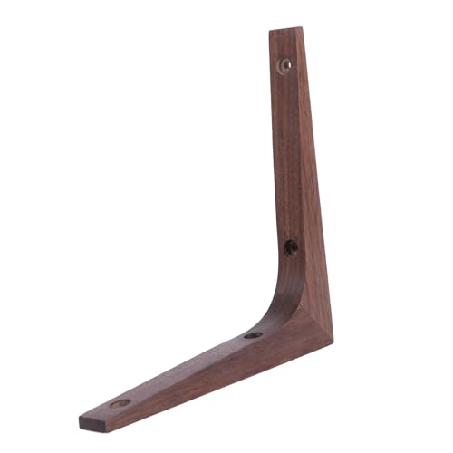 HONITANO Schwarznuss Holz Regalhalter Wandmontage Stabil Dekorativer Regalwinkel Unsichtbar Belastbar Für Schwebende Regalbretter Wohnzimmer Küche von HONITANO
