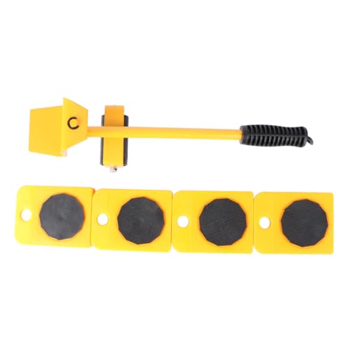 HONITANO Schwere Möbelroller mit Drehbaren Schutzgummi Rädern Kunststoff Möbelgleiter Set für Einfaches Bewegen von Sofas Betten Schreibtischen Werkzeug für Schwere Gegenstände Gelb von HONITANO