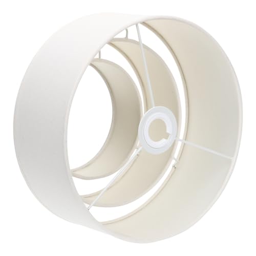 HONITANO Stoff Lampenschirm Weißer Leinen Lampenabdeckung Hängelampe Vintage Design Weiches Licht Augenschutz Einfach Installation Robust und Dekorativ Wohnzimmer Schlafzimmer von HONITANO