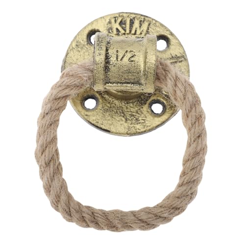 HONITANO Vintage Schranktürgriff aus Metall mit Rustikalem Juteseil Runder Dresser Ring Griff Robuster Möbelgriff für Kommoden und Küchenschränke Einfache Montage für Wohn und Bürobereich HONITANO Vintage Schranktürgriff aus Metall mit Rustikalem Juteseil Runder Dresser Ring Griff Robuster Möbelgriff für Kommoden und Küchenschränke Einfache Montage für Wohn und Bürobereich von HONITANO