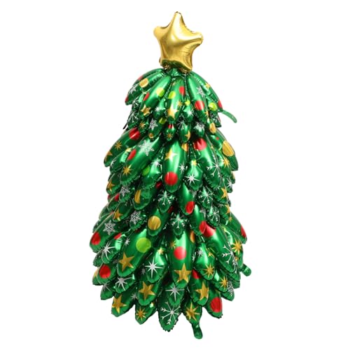 HONITANO Weihnachtsbaumballons Riesen aufblasbarer Weihnachtsbaum Dekorate Rasen-Weihnachtsbaumdekoration Outdoor-Dekor aufblasbarer Baum Aufblasbare Baubles im Freien Aluminiumfolie Grün von HONITANO
