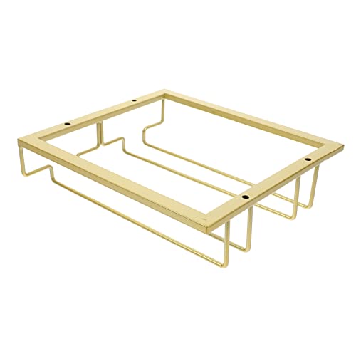 HONITANO Weinglasregal für Dem Schrank Umgekehrter Weinglashalter aus Vintage Küchenschrank Gläser Aufbewahrung Goldfarbenes Slot Design von HONITANO