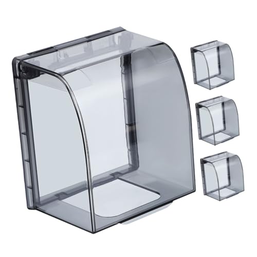 HONITANO Wetterfeste Transparente Steckdosenabdeckung mit Erhöhtem Design für Große Stecker Kindersicherer Schutz für Außen und Innenbereiche Einfache Montage ohne Werkzeug Teiliges von HONITANO