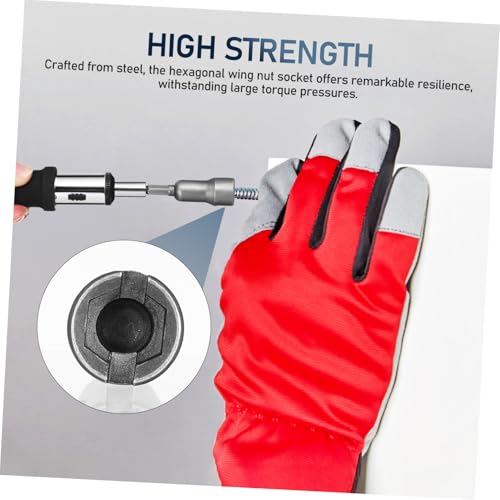 HONITANO Wing Nut Driver Bit Stahl Stecknuss Schraubendreher Adapter für Flügelmuttern Präzise Passform Robustes Werkzeug für Heimwerker Auto Reparatur Industrie HONITANO Wing Nut Driver Bit Stahl Stecknuss Schraubendreher Adapter für Flügelmuttern Präzise Passform Robustes Werkzeug für Heimwerker Auto Reparatur Industrie von HONITANO