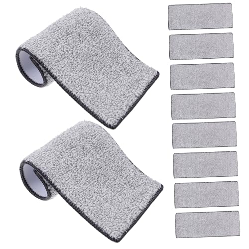 HONMEET 10 Stück Teiliges Mikrofaser wischmopp pad Waschbare Ersatzbezüge für Flachmopp Wiederverwendbar Ultra fein Geeignet für Hartholz Fliesen Laminat und Steinböden Langlebig und von HONMEET