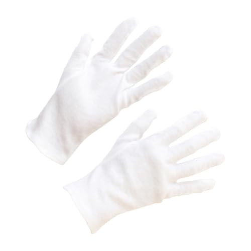 HONMEET 12 Paare Baumwollhandschuhe Rutschfeste Arbeitshandschuhe Schützende Mittelstarke Handschuhe für Schmuckinspektion Gartenarbeit Haushalt und Outdoor-arbeiten Einheitsgröße von HONMEET