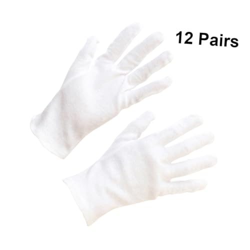 HONMEET 12 Paare Baumwollhandschuhe Xl Atmungsaktive Schutzhandschuhe Rutschfest Hautfreundlich Vielseitig für Schmuckinspektion Gartenarbeit Reinigung und Outdoor-einsatz Wiederverwendbar von HONMEET