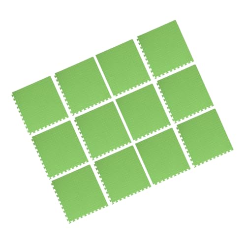 HONMEET 12 Stück Teiliges Eva Schaumstoff Puzzlematten Blattmuster rutschfest Wasserabweisend Fitnessbodenmatten mit Hohem und Druckentlastung für und Tanzräume Grün von HONMEET