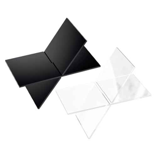 HONMEET 2 Sätze Acryl Buchständer Transparenter Schwarzer Buchhalter für Küche Schreibtisch Ergonomischer Rezept Lehrbuchhalter Platzsparendes Display für Bibeln Magazine Arbeitsunterlagen von HONMEET