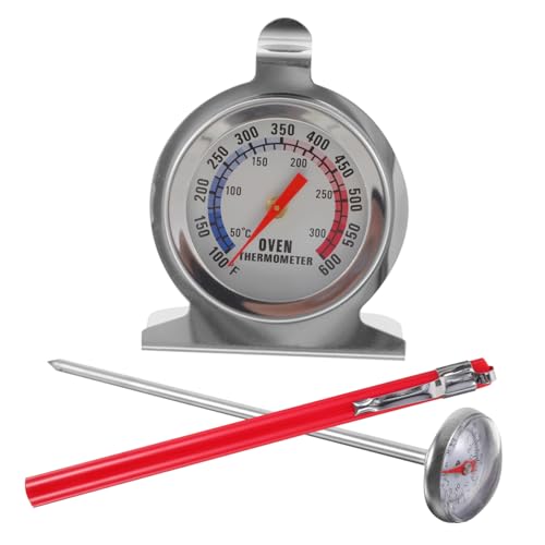 HONMEET 2 Stück Edelstahl Ofenthermometer Multifunktionales Küchenthermometer mit Sonde Schnelles Ablesen Batteriefrei Bruchsicher für Backofen Grill Fleisch Getränke Präzise HONMEET 2 Stück Edelstahl Ofenthermometer Multifunktionales Küchenthermometer mit Sonde Schnelles Ablesen Batteriefrei Bruchsicher für Backofen Grill Fleisch Getränke Präzise von HONMEET