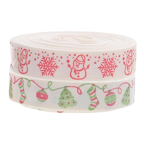 HONMEET 2 Stück Teiliges Baumwoll Weihnachtsband Weiche Langlebige DIY Schleifenbänder mit Schneemann Weihnachtsbaum Motiv Vielseitig für Baum Kränze Strümpfe Indoor Outdoor Dekoration HONMEET 2 Stück Teiliges Baumwoll Weihnachtsband Weiche Langlebige DIY Schleifenbänder mit Schneemann Weihnachtsbaum Motiv Vielseitig für Baum Kränze Strümpfe Indoor Outdoor Dekoration von HONMEET