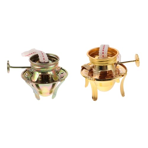 HONMEET 2 Stück Vintage Kerosinlampen Ersatzteile mit Stabilem Vierklauen Design Metallregler für Helligkeitsanpassung Robuste Öllampen Zubehörteile für Camping Notlicht und Wohnambiente von HONMEET