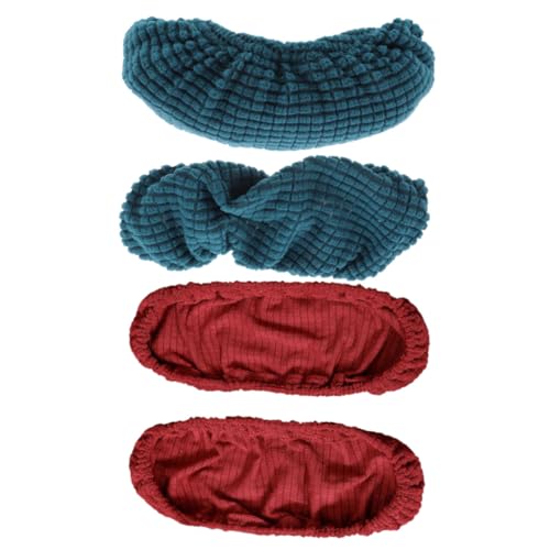 HONMEET 4 Stück Bürostuhl Armlehnenbezüge Elastisch Abnehmbar Ergonomisch Komfort Schutz für Stuhlarmlehnen Passend für Home Office Einfache Anbringung Waschbar Lakeblau und Weinrot Je von HONMEET