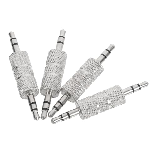 HONMEET 4 Stück Teiliges Audio Adapter Klinke Verlängerung Metall Stecker Aux Kabel Verlängerung für Mikrofon Lautsprecher Kompatibel mit PC Handy Tablet HiFi Stereo von HONMEET