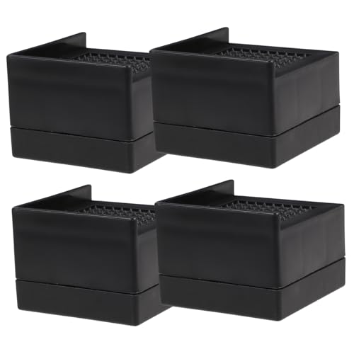 HONMEET 4 Stück Teiliges Möbel Riser aus Robustem Rutschfestem Gummi Quadratisch Stoßdämpfend und Kratzfest zur Erhöhung von Sofa Bett und Tisch Schützt Böden von HONMEET