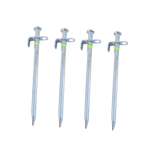 HONMEET 4 Stück Teiliges Zeltheringe aus Robustem Stahl Lang mit Fluoreszierenden Ringen Rostfrei und Belastbar Geeignet für Zelte Markisen und Outdoor Canopy für Harte Böden und von HONMEET
