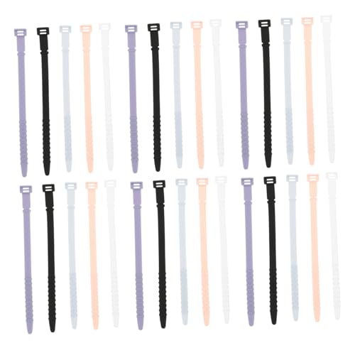 HONMEET 40 Stück Teiliges Wiederverwendbare Silikon kabelbinder Flexible Kabel Organizer für Büro und Elektronik Bunte Weiche Kabelstraps zum Kabelmanagement Schonend und Langlebig HONMEET 40 Stück Teiliges Wiederverwendbare Silikon kabelbinder Flexible Kabel Organizer für Büro und Elektronik Bunte Weiche Kabelstraps zum Kabelmanagement Schonend und Langlebig von HONMEET