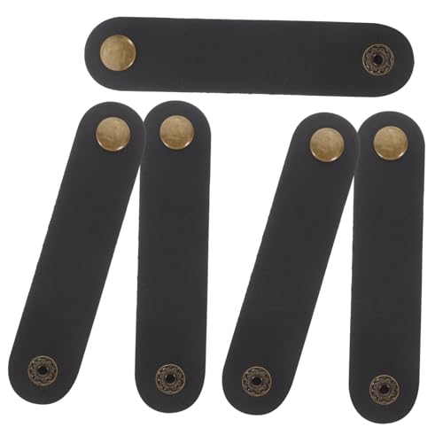 HONMEET 5 Stück Teiliges Kabel Organizer aus Künstlichem Leder Wiederverwendbare Kabelstrips zum Kabelmanagement für USB Audio und Ladekabel Platzsparend und Knotenfrei für Büro und von HONMEET