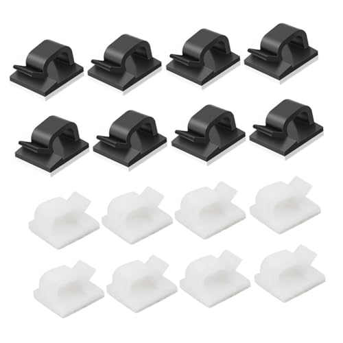 HONMEET 60 Stück Teiliges Selbstklebende Kabelclips aus Kunststoff Kabelhalter für Kabelmanagement an Glatten Oberflächen Wie Glas Kunststoff Metall für Auto Büro Zuhause Starke Haftung von HONMEET