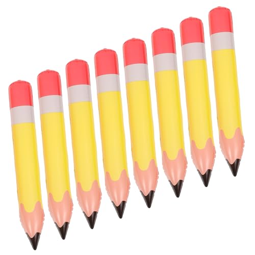 HONMEET 8 Stück Teiliges Aufblasbare Jumbo Bleistiftballons Realistische PVC Dekoration für Klassenzimmer Schulanfang Kinderparty Kreative Raumgestaltung von HONMEET
