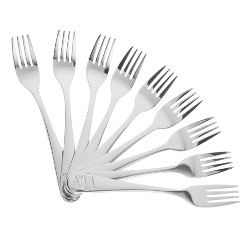 HONMEET 9 Stück Teiliges Dessertgabeln aus hochwertigem Metall Bruchfest Ergonomisch Leichte Obstgabeln für Snacks Kuchen Fingerfood für Picknick und Kinderfütterung von HONMEET