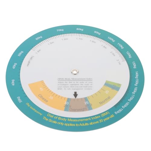 HONMEET Bmi Body Weight Index Drehbare Wandtafel Leicht Ablesbar Schnelles Bmi Messwerkzeug für Erwachsene Adipositas Hilfsmittel Gesundheitsbewusste Gewichtskontrolle von HONMEET