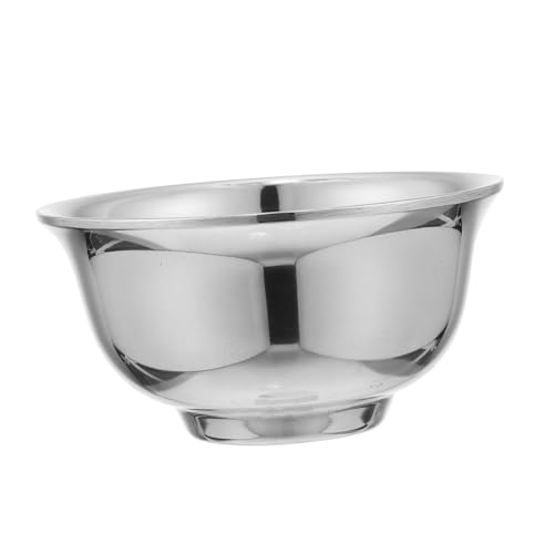 HONMEET Edelstahl Rasierseifenschale mit Anti rutsch boden Doppelwandig für Warmen Schaum Stabile Basis Großer Rasierschale Becher für Dichte Cremige Schaumerzeugung Beim Gesicht Reinigen von HONMEET