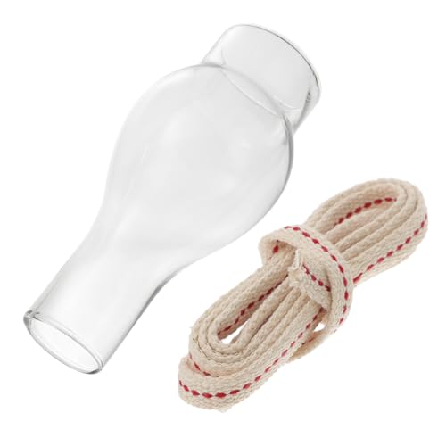 HONMEET Ersatzglas Klarer Glas Lampenschirm mit Breitem Docht für Petroleum Kerosinlampen Retro Öllicht Zubehör Dekorative Hitzebeständige Lampenhaube für Warme Wohnatmosphäre von HONMEET