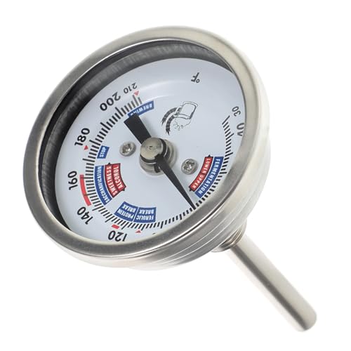 HONMEET Hochpräziser Edelstahl Weinthermometer Bimetall-axial Temperaturmesser mit Messskala Gewindedesign für Auslaufsichere Befestigung für Weinhersteller und Brauprozesse HONMEET Hochpräziser Edelstahl Weinthermometer Bimetall-axial Temperaturmesser mit Messskala Gewindedesign für Auslaufsichere Befestigung für Weinhersteller und Brauprozesse von HONMEET