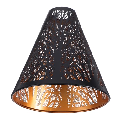 HONMEET Industrieller Metall Lampenschirm Trommel-design Schwarz Außen Gold Innen Retro Stil Robust Pflegeleicht Für Wohnzimmer Schlafzimmer Büro Decken Stehlampen Fassung Lochmaß von HONMEET