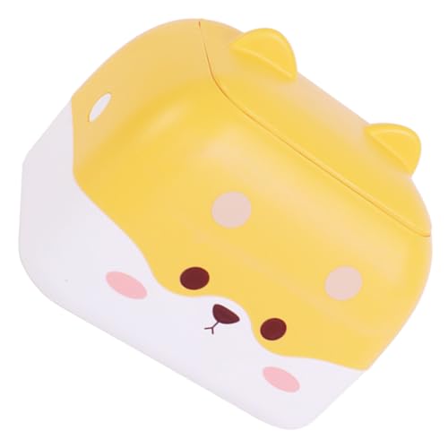 HONMEET Kompakter Desktop Mülleimer mit Pressdeckel Süßer Cartoon Stil Multifunktionaler Papierbox und Tissue Spender aus Robustem für Büro Wohnzimmer Kinderzimmer Gelb von HONMEET