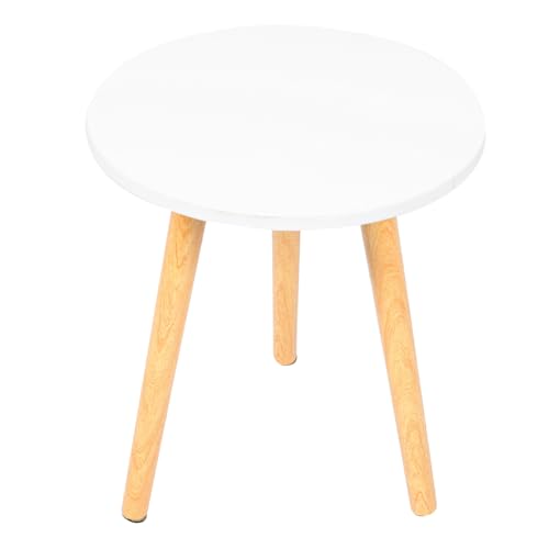 HONMEET Moderner Beistelltisch Rund Titanweiß Nordic Sofatisch Robust Multifunktional für Wohnzimmer Schlafzimmer Balkon Kompakter Mini Tisch für Bücher Vasen Aufbewahrung von HONMEET